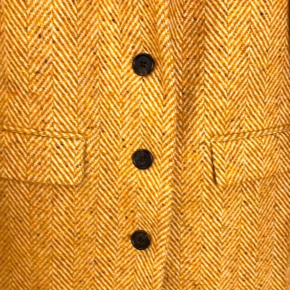 J. Crew Gold Yellow Marled Wool Herringbone Winter Topcoat Coat 00 XXS